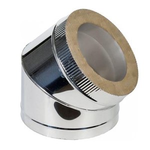 Отвод сэндвич 45° 250/330 мм нержавейка/нержавейка 0,5 мм Ванвент